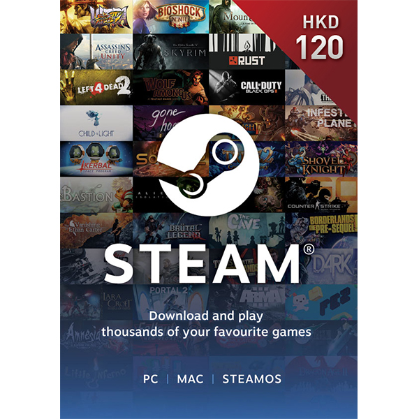 Steam預付卡120HKD-Steam點卡批發-買賬號