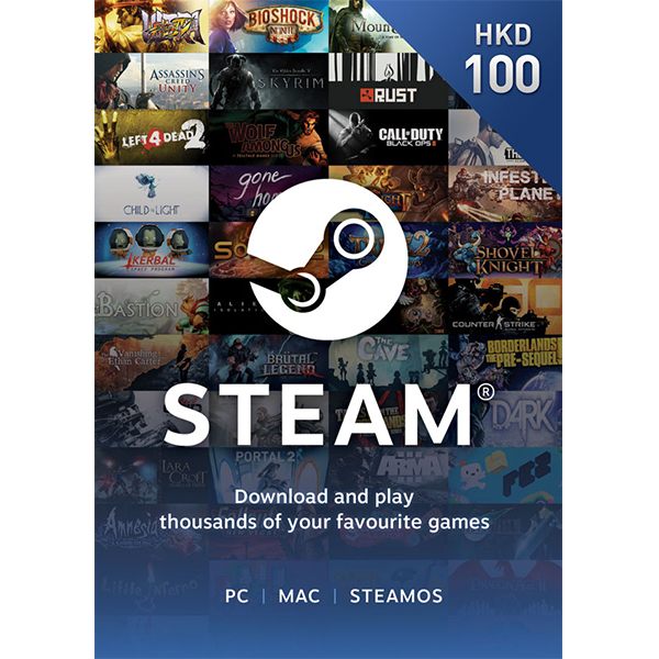 Steam預付卡100HKD-Steam點卡批發-買賬號