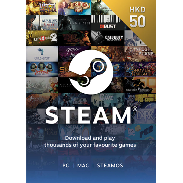 Steam預付卡50HKD-Steam點卡批發-買賬號